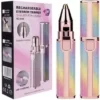 2 in 1 Painless Eyebrow Razor Facial Hair Remover, Eyebrow Lips Nose Body Hair Removal Razor For Women (Rainbow Colour) (2 in 1)