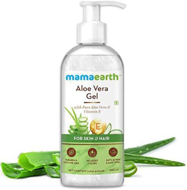 Mamaearth Aloe Vera Gel For Face, with Pure Aloe Vera & Vitamin E for Skin and Hair - 300ml - Image 3