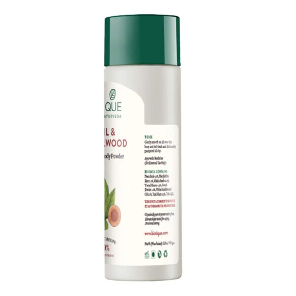 Biotique Bio Basil and Sandalwood Refreshing Body Powder, 150g - Image 3