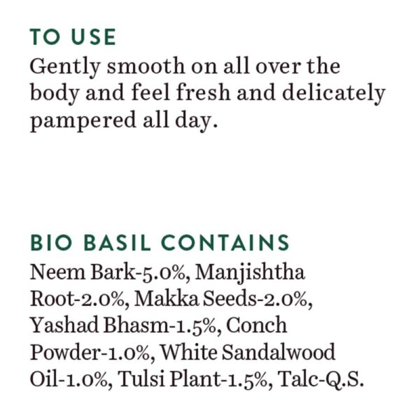 Biotique Bio Basil and Sandalwood Refreshing Body Powder, 150g - Image 4